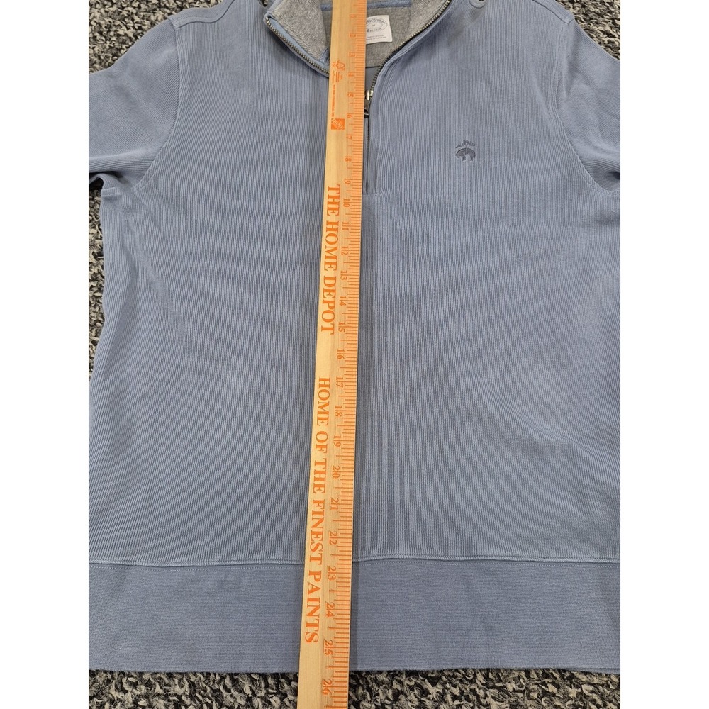 Brooks Brothers Sweater Mens Medium Gray 1/4 Zip Pullover Sweater 100% Cotton - Picture 7 of 11